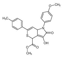 methyl 3-hydroxy-1-(4-methoxyphenyl)-2-oxo-6-(p-tolyl)-1,2,4,7a-tetrahydrothiopyrano[4,3-b]pyrrole-4-carboxylate_193421-25-9