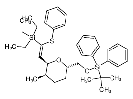 (2S,3R,6S)-6-(tert-Butyl-diphenyl-silanyloxymethyl)-3-methyl-2-((Z)-2-phenylsulfanyl-2-triethylsilanyl-vinyl)-tetrahydro-pyran_193475-30-8