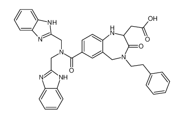 2-(7-(bis((1H-benzo[d]imidazol-2-yl)methyl)carbamoyl)-3-oxo-4-phenethyl-2,3,4,5-tetrahydro-1H-benzo[e][1,4]diazepin-2-yl)acetic acid_193532-58-0
