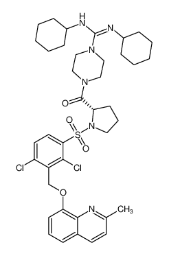 (S,Z)-N,N'-dicyclohexyl-4-(((2,4-dichloro-3-(((2-methylquinolin-8-yl)oxy)methyl)phenyl)sulfonyl)prolyl)piperazine-1-carboximidamide_193544-32-0