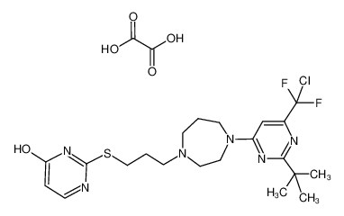 2-((3-(4-(2-(tert-butyl)-6-(chlorodifluoromethyl)pyrimidin-4-yl)-1,4-diazepan-1-yl)propyl)thio)pyrimidin-4-ol oxalate_193607-65-7