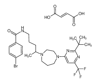 4-bromo-N-(4-(4-(2-(tert-butyl)-6-(trifluoromethyl)pyrimidin-4-yl)-1,4-diazepan-1-yl)pentyl)benzamide fumarate_193608-26-3