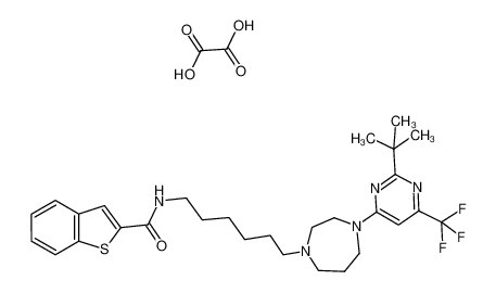 N-(6-(4-(2-(tert-butyl)-6-(trifluoromethyl)pyrimidin-4-yl)-1,4-diazepan-1-yl)hexyl)benzo[b]thiophene-2-carboxamide oxalate_193608-54-7