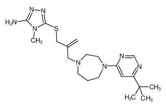5-((2-((4-(6-(tert-butyl)pyrimidin-4-yl)-1,4-diazepan-1-yl)methyl)allyl)thio)-4-methyl-4H-1,2,4-triazol-3-amine_193608-68-3