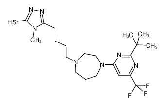 5-(4-(4-(2-(tert-butyl)-6-(trifluoromethyl)pyrimidin-4-yl)-1,4-diazepan-1-yl)butyl)-4-methyl-4H-1,2,4-triazole-3-thiol_193609-18-6