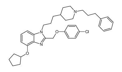 2-((4-chlorophenoxy)methyl)-4-(cyclopentyloxy)-1-(3-(1-(3-phenylpropyl)piperidin-4-yl)propyl)-1H-benzo[d]imidazole_193628-52-3