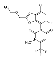 3-(4-chloro-2-(ethoxymethyl)-6-fluorobenzofuran-7-yl)-1-methyl-6-(trifluoromethyl)pyrimidine-2,4(1H,3H)-dione_193675-72-8