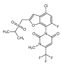 3-(4-chloro-6-fluoro-2-((isopropylsulfonyl)methyl)benzofuran-7-yl)-1-methyl-6-(trifluoromethyl)pyrimidine-2,4(1H,3H)-dione_193677-03-1