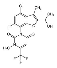 3-(4-chloro-6-fluoro-2-(1-hydroxyethyl)-3-methylbenzofuran-7-yl)-1-methyl-6-(trifluoromethyl)pyrimidine-2,4(1H,3H)-dione_193677-36-0