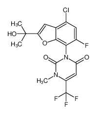 3-(4-chloro-6-fluoro-2-(2-hydroxypropan-2-yl)benzofuran-7-yl)-1-methyl-6-(trifluoromethyl)pyrimidine-2,4(1H,3H)-dione_193677-83-7