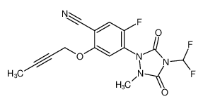 2-(but-2-yn-1-yloxy)-4-(4-(difluoromethyl)-2-methyl-3,5-dioxo-1,2,4-triazolidin-1-yl)-5-fluorobenzonitrile_193745-22-1