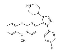 4-(4-(4-fluorophenyl)-1-(piperidin-4-yl)-1H-imidazol-5-yl)-2-(2-methoxyphenoxy)pyrimidine_193746-02-0