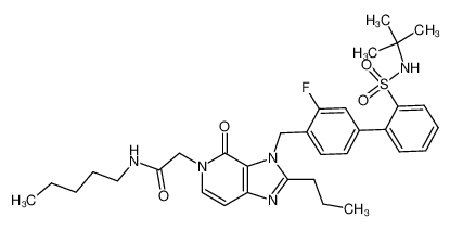 2-[3-(2'-tert-Butylsulfamoyl-3-fluoro-biphenyl-4-ylmethyl)-4-oxo-2-propyl-3,4-dihydro-imidazo[4,5-c]pyridin-5-yl]-N-pentyl-acetamide_193753-11-6