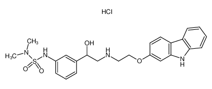 (+-)-N'-[3-[2-[2-(9H-carbazol-2-yloxy)ethylamino]-1-hydroxyethyl]phenyl]-N,N-dimethylsulfamide hydrochloride_193760-65-5
