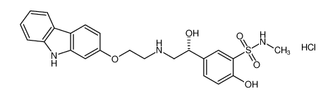 (R)-5-(2-((2-((9H-carbazol-2-yl)oxy)ethyl)amino)-1-hydroxyethyl)-2-hydroxy-N-methylbenzenesulfonamide hydrochloride_193761-26-1