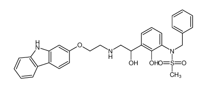 N-(3-(2-((2-((9H-carbazol-2-yl)oxy)ethyl)amino)-1-hydroxyethyl)-2-hydroxyphenyl)-N-benzylmethanesulfonamide_193761-93-2