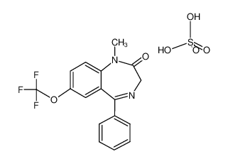 1-Methyl-5-phenyl-7-trifluoromethoxy-1,3-dihydro-benzo[e][1,4]diazepin-2-one; compound with sulfuric acid_19379-29-4