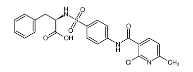 ((4-(2-chloro-6-methylnicotinamido)phenyl)sulfonyl)-D-phenylalanine_193809-70-0