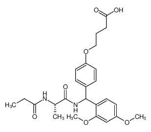 Butanoic acid,4-[4-[(2,4-dimethoxyphenyl)[[1-oxo-2-[(1-oxopropyl)amino]propyl]amino]methyl]phenoxy]-, (2S)-_193946-84-8