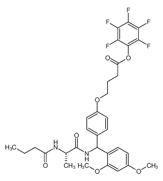 perfluorophenyl 4-(4-(((S)-2-butyramidopropanamido)(2,4-dimethoxyphenyl)methyl)phenoxy)butanoate_193947-04-5