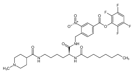 2,3,5,6-tetrafluorophenyl (S)-4-((6-(1-methylpiperidine-4-carboxamido)-2-octanamidohexanamido)methyl)-3-nitrobenzoate_193949-06-3