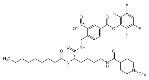 2,3,5,6-tetrafluorophenyl (S)-4-((6-(1-methylpiperidine-4-carboxamido)-2-nonanamidohexanamido)methyl)-3-nitrobenzoate_193949-08-5