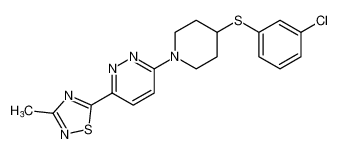 5-(6-(4-((3-chlorophenyl)thio)piperidin-1-yl)pyridazin-3-yl)-3-methyl-1,2,4-thiadiazole_193956-93-3