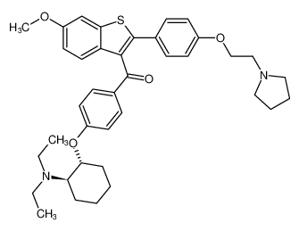 rel-(4-(((1R,2R)-2-(diethylamino)cyclohexyl)oxy)phenyl)(6-methoxy-2-(4-(2-(pyrrolidin-1-yl)ethoxy)phenyl)benzo[b]thiophen-3-yl)methanone_193965-45-6