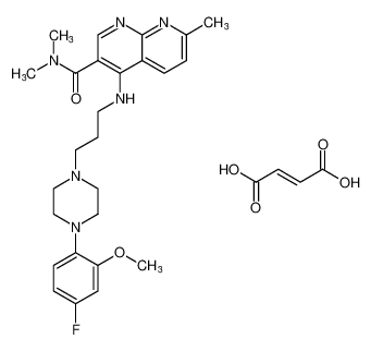 4-((3-(4-(4-fluoro-2-methoxyphenyl)piperazin-1-yl)propyl)amino)-N,N,7-trimethyl-1,8-naphthyridine-3-carboxamide fumarate_193975-32-5