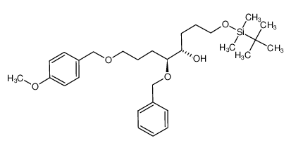 (4S,5S)-5-Benzyloxy-1-(tert-butyl-dimethyl-silanyloxy)-8-(4-methoxy-benzyloxy)-octan-4-ol_193977-53-6