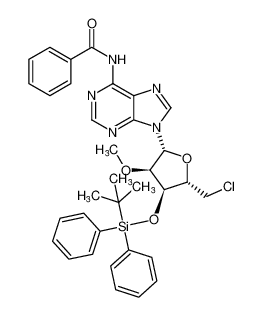Adenosine,N-benzoyl-5'-chloro-5'-deoxy-3'-O-[(1,1-dimethylethyl)diphenylsilyl]-2'-O-methyl-_194035-03-5