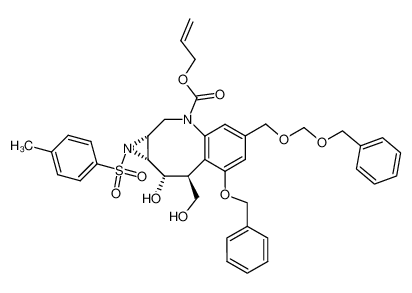 (1aR,8S,9S,9aR)-7-Benzyloxy-5-benzyloxymethoxymethyl-9-hydroxy-8-hydroxymethyl-1-(toluene-4-sulfonyl)-1,1a,2,8,9,9a-hexahydro-1,3-diaza-benzo[a]cyclopropa[e]cyclooctene-3-carboxylic acid allyl ester_194042-03-0
