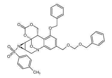 (4aS,10aR,11aR,11bR)-5-(benzyloxy)-7-(((benzyloxy)methoxy)methyl)-11-tosyl-4,4a,10,10a,11,11a-hexahydro-9,11b-epoxyazirino[2,3-f]benzo[b][1,3]dioxino[5,4-d]azocin-2-one_194042-11-0