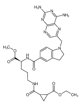 methyl Nα-{1-[(2,4-diaminopteridin-6-yl)methyl]indolin-5-ylcarbonyl}-Nδ-[2-(ethoxycarbonyl)cyclopropylcarbonyl]-L-ornithinate_194206-11-6