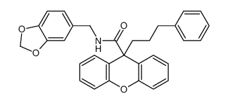 N-(benzo[d][1,3]dioxol-5-ylmethyl)-9-(3-phenylpropyl)-9H-xanthene-9-carboxamide_194210-65-6