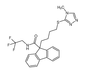9-(4-((4-methyl-4H-1,2,4-triazol-3-yl)thio)butyl)-N-(2,2,2-trifluoroethyl)-9H-fluorene-9-carboxamide_194212-72-1