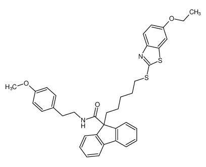 9H-Fluorene-9-carboxamide,9-[5-[(6-ethoxy-2-benzothiazolyl)thio]pentyl]-N-[2-(4-methoxyphenyl)ethyl]-_194212-97-0