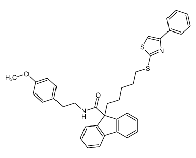 9H-Fluorene-9-carboxamide,N-[2-(4-methoxyphenyl)ethyl]-9-[5-[(4-phenyl-2-thiazolyl)thio]pentyl]-_194213-01-9