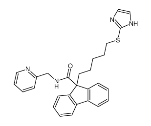 9-(5-((1H-imidazol-2-yl)thio)pentyl)-N-(pyridin-2-ylmethyl)-9H-fluorene-9-carboxamide_194213-08-6