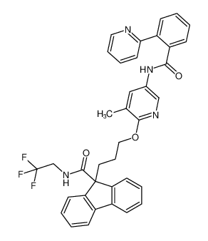 9-(3-((3-methyl-5-(2-(pyridin-2-yl)benzamido)pyridin-2-yl)oxy)propyl)-N-(2,2,2-trifluoroethyl)-9H-fluorene-9-carboxamide_194214-52-3