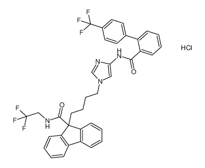 9H-Fluorene-9-carboxamide,N-(2,2,2-trifluoroethyl)-9-[4-[4-[[[4'-(trifluoromethyl)[1,1'-biphenyl]-2-yl]carbonyl]amino]-1H-imidazol-1-yl]butyl]-, monohydrochloride_194215-93-5