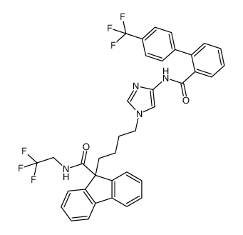 N-(2,2,2-trifluoroethyl)-9-(4-(4-(4'-(trifluoromethyl)-[1,1'-biphenyl]-2-carboxamido)-1H-imidazol-1-yl)butyl)-9H-fluorene-9-carboxamide_194218-84-3