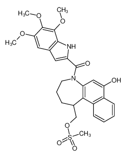 Methanesulfonic acid 7-hydroxy-5-(5,6,7-trimethoxy-1H-indole-2-carbonyl)-2,3,4,5-tetrahydro-1H-naphtho[2,1-b]azepin-1-ylmethyl ester_194222-02-1