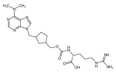 (((3-((6-(dimethylamino)-9H-purin-9-yl)methyl)cyclopentyl)methoxy)carbonyl)-D-arginine_194225-59-7
