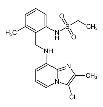 N-(2-(((3-chloro-2-methylimidazo[1,2-a]pyridin-8-yl)amino)methyl)-3-methylphenyl)ethanesulfonamide_194234-13-4