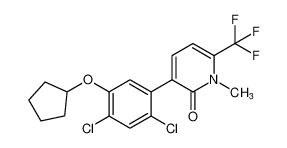 3-(2,4-dichloro-5-(cyclopentyloxy)phenyl)-1-methyl-6-(trifluoromethyl)pyridin-2(1H)-one_194236-31-2