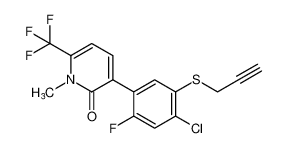 3-(4-chloro-2-fluoro-5-(prop-2-yn-1-ylthio)phenyl)-1-methyl-6-(trifluoromethyl)pyridin-2(1H)-one_194236-34-5