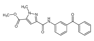 methyl 3-((3-benzoylphenyl)carbamoyl)-1-methyl-1H-pyrazole-5-carboxylate_194289-47-9