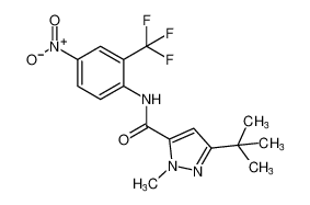 3-(tert-butyl)-1-methyl-N-(4-nitro-2-(trifluoromethyl)phenyl)-1H-pyrazole-5-carboxamide_194290-13-6