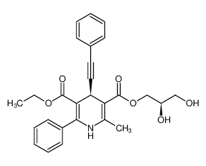 3-((R)-2,3-dihydroxypropyl) 5-ethyl (S)-2-methyl-6-phenyl-4-(phenylethynyl)-1,4-dihydropyridine-3,5-dicarboxylate_194347-10-9